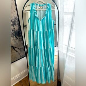 Tuckernuck Aquamarine Stripe Salty Paloma Caftan